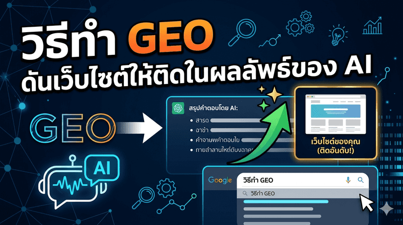 วิธีทำ GEO (Generative Engine Optimization) ดันเว็บไซต์ให้ติดในผลลัพธ์ของ AI